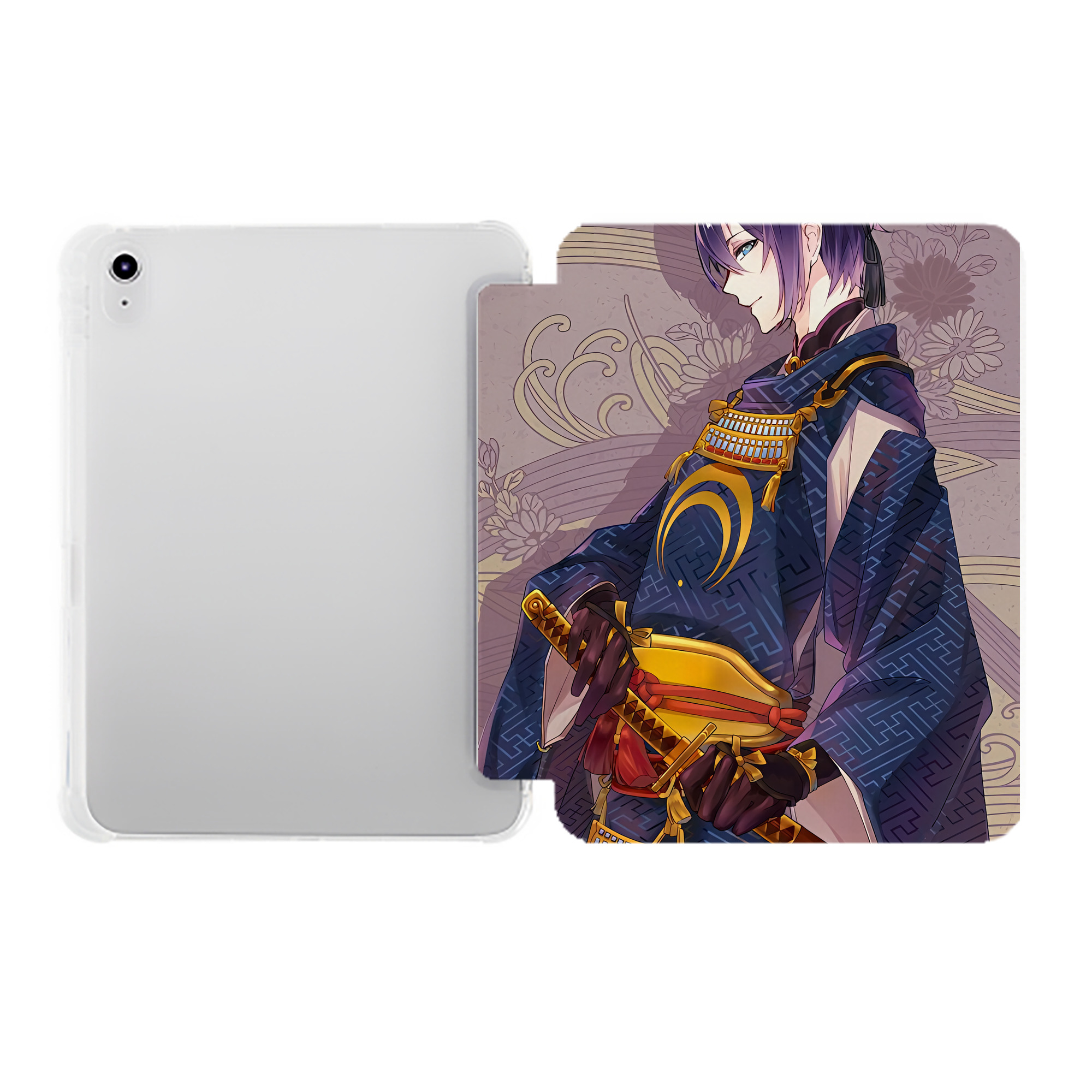 （画像用） 刀剣乱舞 Touken Ranbu IPad ケース ペン収納付き 三つ折りスタンド PUレザー×シリコン 対応機種9.5/10.5/10.9インチ